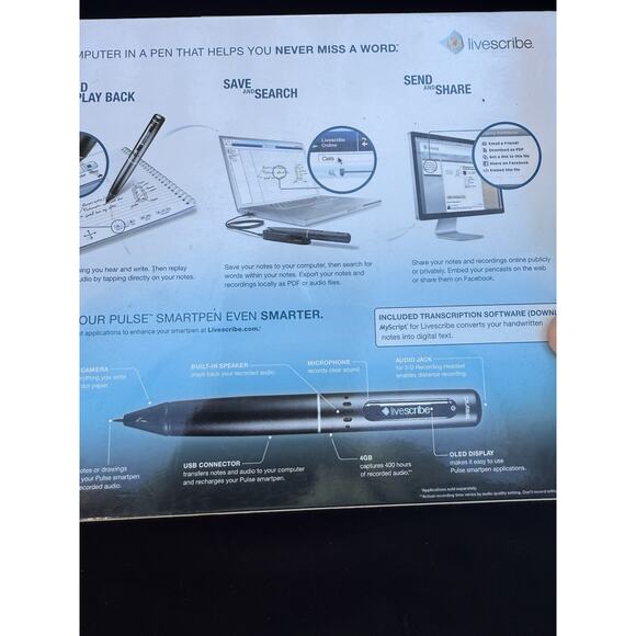 Open Box - Livescribe Pulse Smartpen (4GB) Smart Pen A Computer Pen! - Picture 7 of 10
